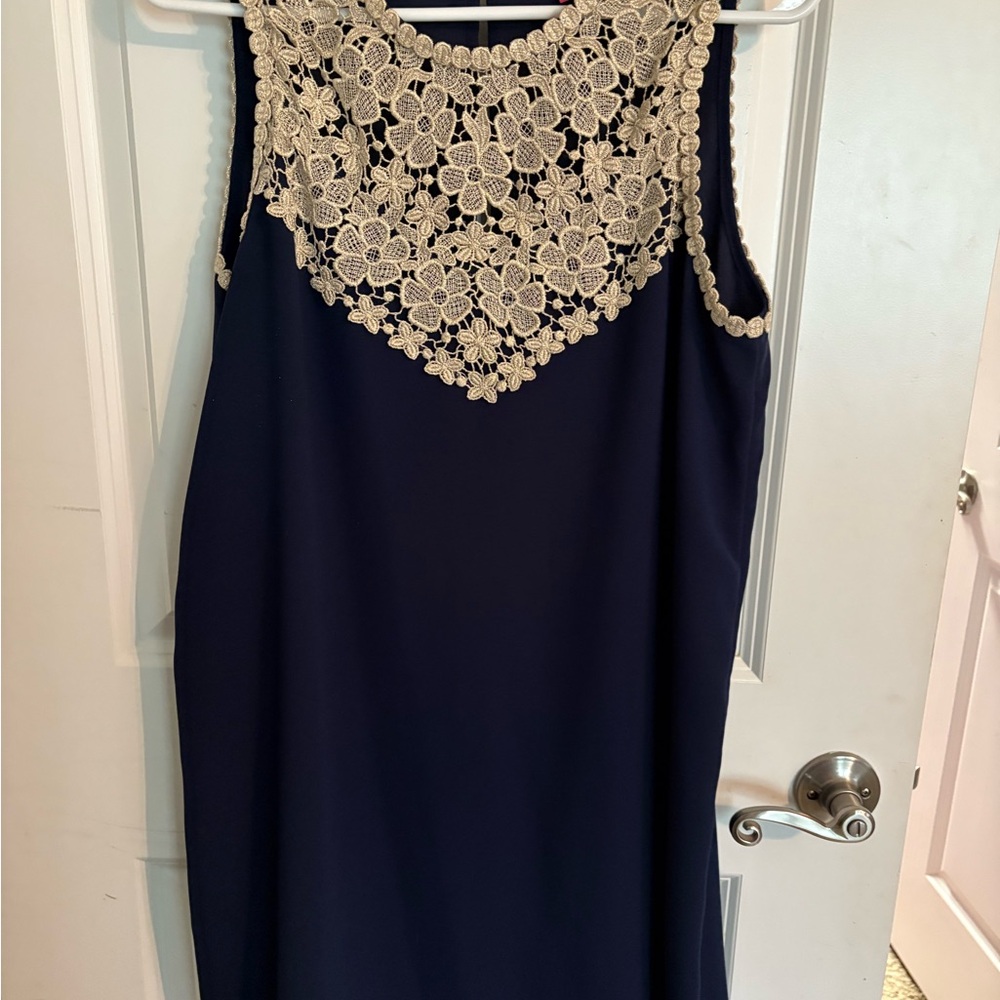 Lilly Pulitzer Sheath Mini Dress in Blue and Cream for Weddings